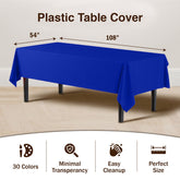 Dark Blue Plastic Table Cover | Case of 48